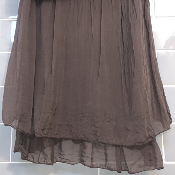 Dark Brown Carla Conti Italian Silk Blouse - Picture 9 of 14